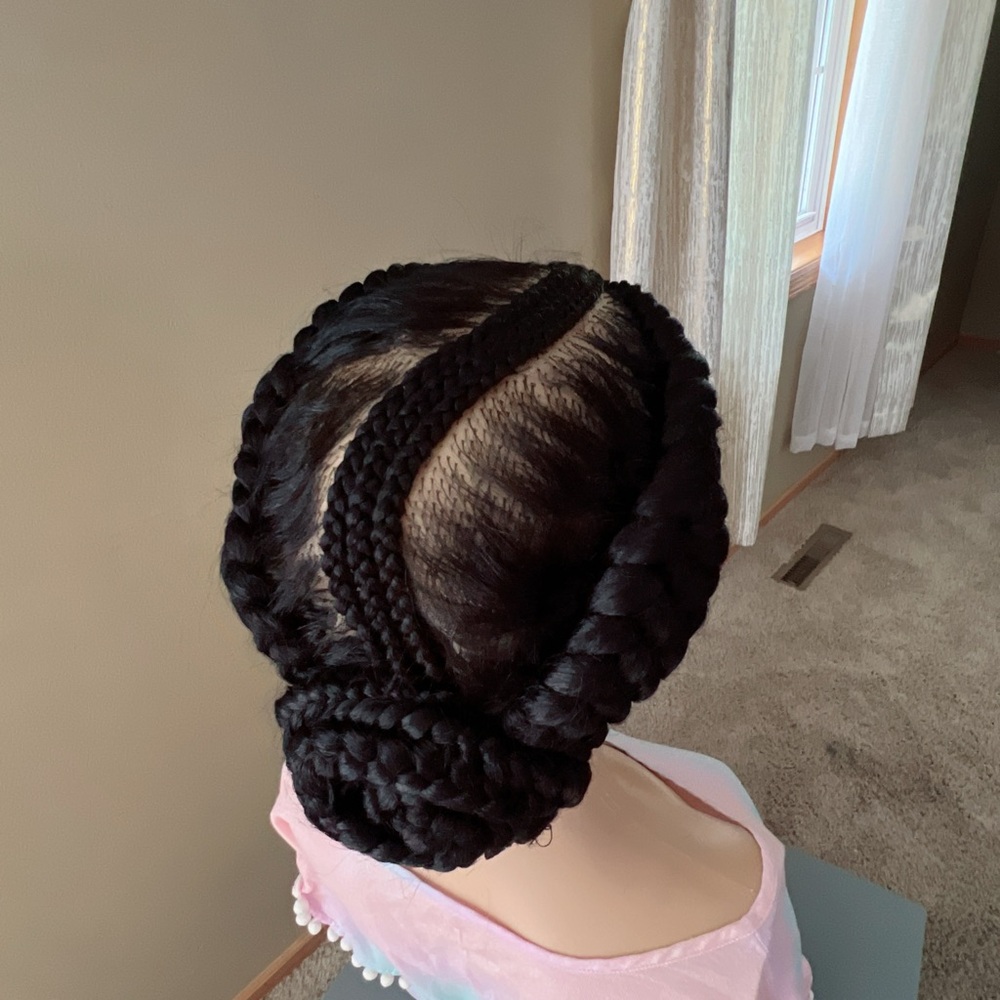 Elegant Black Braided Hairpiece